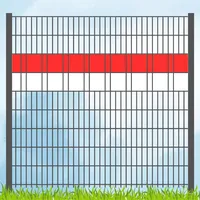 zaun|zu® Sichtschutzstreifen 200 x 10 cm Rot/Weiß Kunststoff
