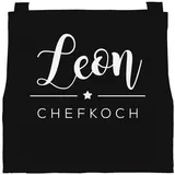 SpecialMe Personalisierte Kinderschürze mit Namen Chefkoch/Chefköchin Kochschürze Sterne-Koch Kinder Koch schwarz 3-6 Jahre - 3-6 Jahre