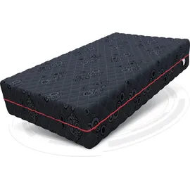 Fdm Taschenfederkernmatratze, Schwarz, Textil, H3 Kokos HR-Schaum Öko-Tex Allergikergeeignet Jacquard