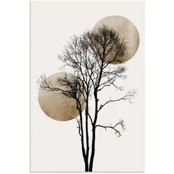 Wandbild ARTLAND "Sonne und Mond versteckt", grau (farbe bild(er): grau), B:60cm H:90cm, Bilder, als Alubild, Outdoorbild, Leinwandbild, Poster, Wandaufkleber