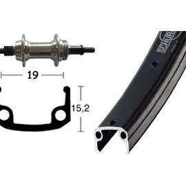 Bikeparts Bike Parts Hinterrad 28x1.75 Schraubzahnkranz 6/7 für Starr 36 Loch Alu-Sport (schwarz / silber)