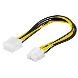 Deltaco SSI-42, 0,25 m, PCI-E (8-pin), PCI-E (8-pin), Schwarz, Weiß, Gelb