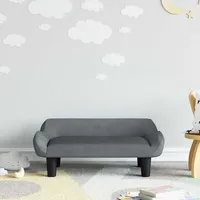 Kindersofa Dunkelgrau 70x40x24 Cm Samt