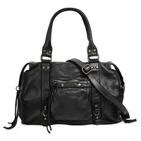 Samantha look Shopper echt Leder, Made in Italy, schwarz | Schwarz