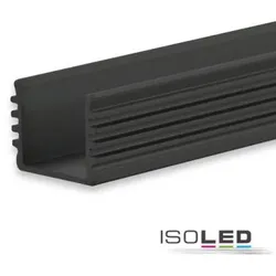 LED Aufbauprofil SURF12 BORDERLESS Aluminium schwarz eloxiert RAL 9005 200cm