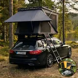 Z-Fold Dachzelt Autodachzelt Hardcase Aluminium in Grau Auto Zelt - Grau/Schwarz/Grün