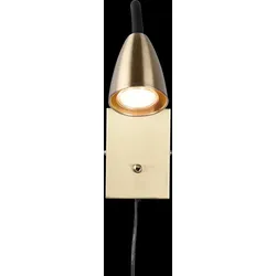 Trio 202670108 Wandleuchte Wanda 1x10W | GU10 - flexibler Arm, Schalter am Körper, Messing