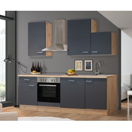 Flex-Well Küche »Morena«, Breite 220 cm, mit und ohne E-Geräte, grau