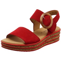 GABOR 44.550.15 rot - Riemchen Sandale, Keilabsatz, mit trendigem Keilabsatz