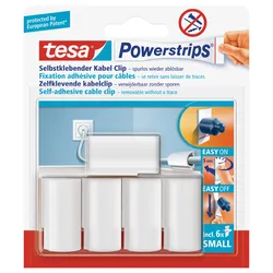 tesa Powerstrips® Kabel-Clips, weiß, 5 Stück