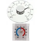 szdealhola Fensterthermometer zum Aufkleben, transparent, Kunststoff, rund, quadratisch, 2 Stück