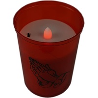 Novaliv, Kerzen, LED Grablicht rot Dauerbrenner Flackereffekt inkl. Batterien Grabkerzen Friedhofskerze Gedenkkerze (3 Stk.)
