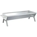 vidaXL Grill Silbern 118x42x30,5 cm Edelstahl