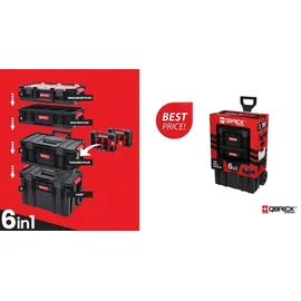 QBRICK SYSTEM 6in1 Werkzeugkoffer auf Rollen Lieferumfang: Koffer, Box & Organizer Farbe: schwarz Größe: