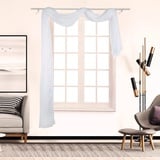 SCHOAL Voile Querbehang Transparenter Freihandbogen Uni Freihanddeko einfarbig Deko Gardinen Dekoschals Vorhang Wohnzimmer Gardinenschals 1 Stück HxB 90x400cm Weiß