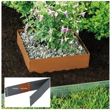 Bellissa Rasenkante Square Corten 30x30cm H20cm Beetumrandung Beeteinfassung - Bellissa