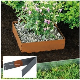 Bellissa Rasenkante Square Corten 30x30cm H20cm Beetumrandung Beeteinfassung - Bellissa