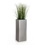 Vivanno Einzel Zink Blumenkübel Block 100 cm Silber inkl. Bewässerungssystem
