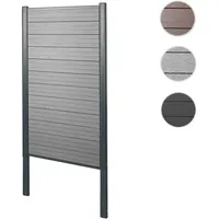Mendler WPC-Sichtschutz Sarthe, Windschutz Zaun, Alu-Pfosten zum Einbetonieren ~
