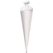 ROTH Bastel-Schultüte groß weiß rote Punkte 70 cm in Weiß | Gr.: onesize