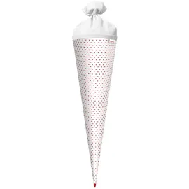ROTH Bastel-Schultüte groß weiß rote Punkte 70 cm in Weiß | Gr.: onesize