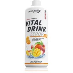 Best Body Nutrition Vital Drink Zerop Sirup ohne Zucker Geschmack Multi Fruit 1000 ml