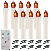 10er-pack Flammenlose Kerzen Mit Fernbedienung Und Clip, Helligkeit Einstellbar, Flackernde Led-kerzen, Batteriebetrieben