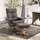 Homcom Relaxsessel Kunstleder 80 x 99 x 86 cm Braun mit Hocker
