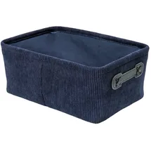 Wenko Badkorb Anela Aufbewahrungskorb Cord-Design 27,6 x 12 x 20 cm dunkelblau