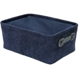 Wenko Badkorb Anela Aufbewahrungskorb Cord-Design 27,6 x 12 x 20 cm dunkelblau