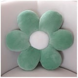 LANFIRE Blumen-Überwurfkissen, Sitzkissen, Bodenkissen, Blumenform, Bett, Sofa, Stuhl, Überwurfkissen (60 * 60 cm, Green)