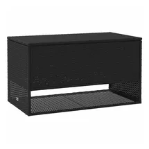 vidaXL Outdoor-Kissenbox Schwarz 100x55x55,5 cm Poly Rattan - vidaXL