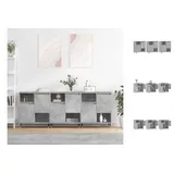 vidaXL Sideboards 3 Stk. Betongrau Holzwerkstoff