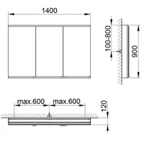 Keuco Royal Modular 2.0 Spiegelschrank 800321141000300 1400 x 900