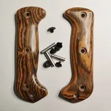 Aibote 1 Paar Natürliche Bocote Holzgriff Waagengriffe Patch DIY Werkzeug Ersatzgriffe passend für Ka-Bar Becker BK2 Companion BK9 mit 3 Sets von Schrauben