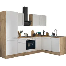 kochstation Winkelküche Florida L-Form 280 cm weiß