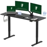 FLEXISPOT Schreibtisch Elektrisch höhenverstellbarer Schreibtisch, Sitz-Steh-Tisch (Ergonomischer Steh-Sitz Computertisch mit Memory-Funktion), 120/140/160/180/200 cm schwarz 160 cm x 60 cm