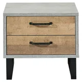 Nachttisch SOLANO, Betondekor - Eiche rustikal Dekor - B 55 cm - 2 Schubladen