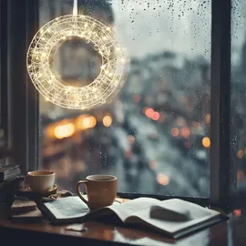 Relaxdays LED Lichtkranz für das Fenster 25 cm,