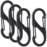 Lescars Kfz-Gepäck-Abdeckung: 4er-Set Karabiner-S-Haken (Gepäcknetz Auto-Kofferraum, Kofferraumgepäcknetz, Kofferraumtasche)