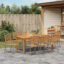 vidaXL Garten Essgruppe 9-tlg. Grau
