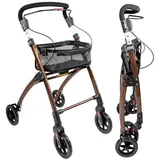 Lösch Reha Rollator schmal für Wohnung & Innenbereich Braun