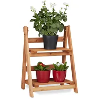 Relaxdays Blumentreppe 51 x 41 x 25 cm Braun