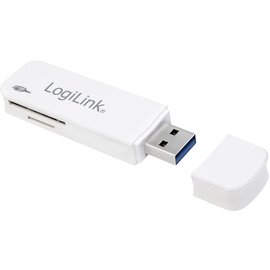 Logilink CR0034A Kartenleser USB 3.0 im Mini Format mit Schutzdeckel Weiß