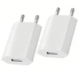 2 Pack USB Netzteil Universal Steckdose 5V 1A USB Stecker Ladegerät,Steckdosenadapter - USB Stecker Ladeadapter Kompatibel mit Handys,Kamera,Tablets,Kopfhörer,Smartwatches