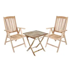Garden Pleasure Sitzgruppe Java, natur Holz, 3-teilig