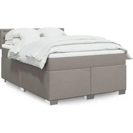 vidaXL Boxspringbett mit Matratze Taupe 140x200 cm Stoff