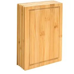 DuneDesign 6er Set: Frühstücksbrettchen Holz 22x15 Kleine Schneidebretter Brotzeitbretter