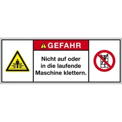 Aufkleber I Produktsicherheitsschild Gefahr Nicht auf oder in.., RoHS konform, Folie, 100x35mm, ISO 3864-2