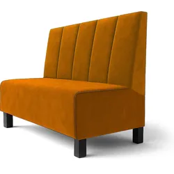 Schmidt F | Gastrobank | B:H 160 x 100 cm | Orange | Gestreift Doppelnaht | Samt